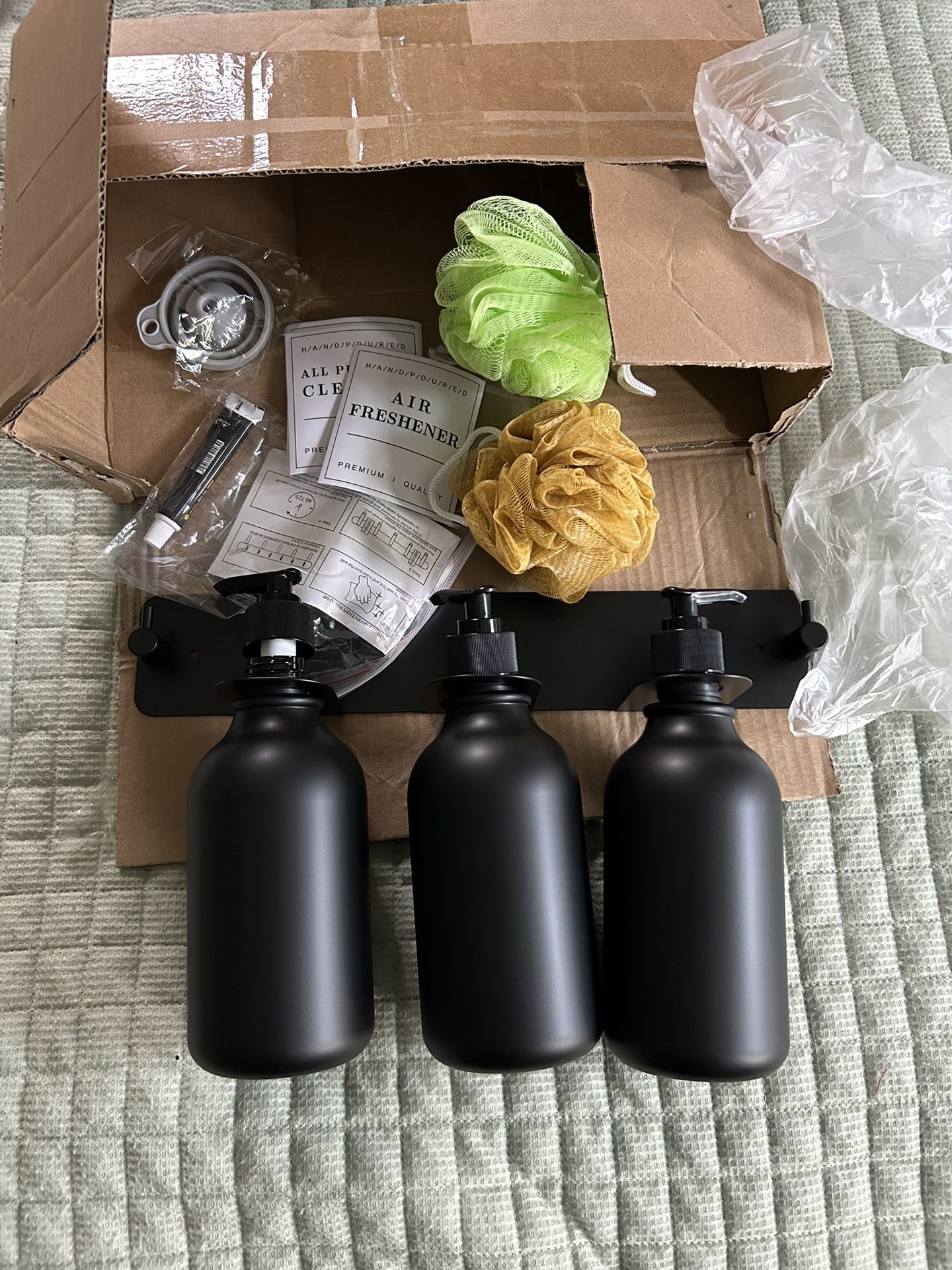 Brand New Set Of 3 Shampoo, Conditioner, Body wash Dispenser