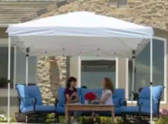 Everbilt 10’ x 10’ White Commercial Instant Pop Up Canopy w/Sidewall