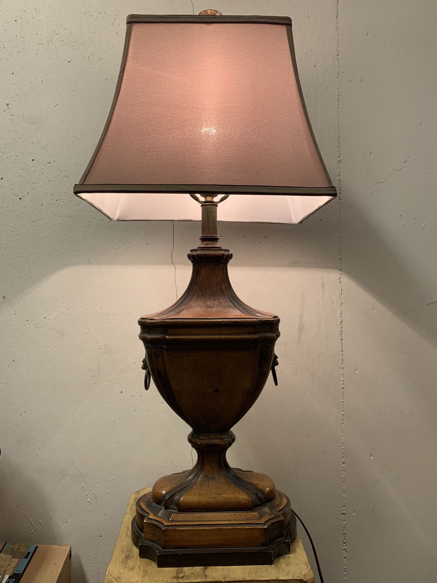  Vintage table lamp Brown Wood 