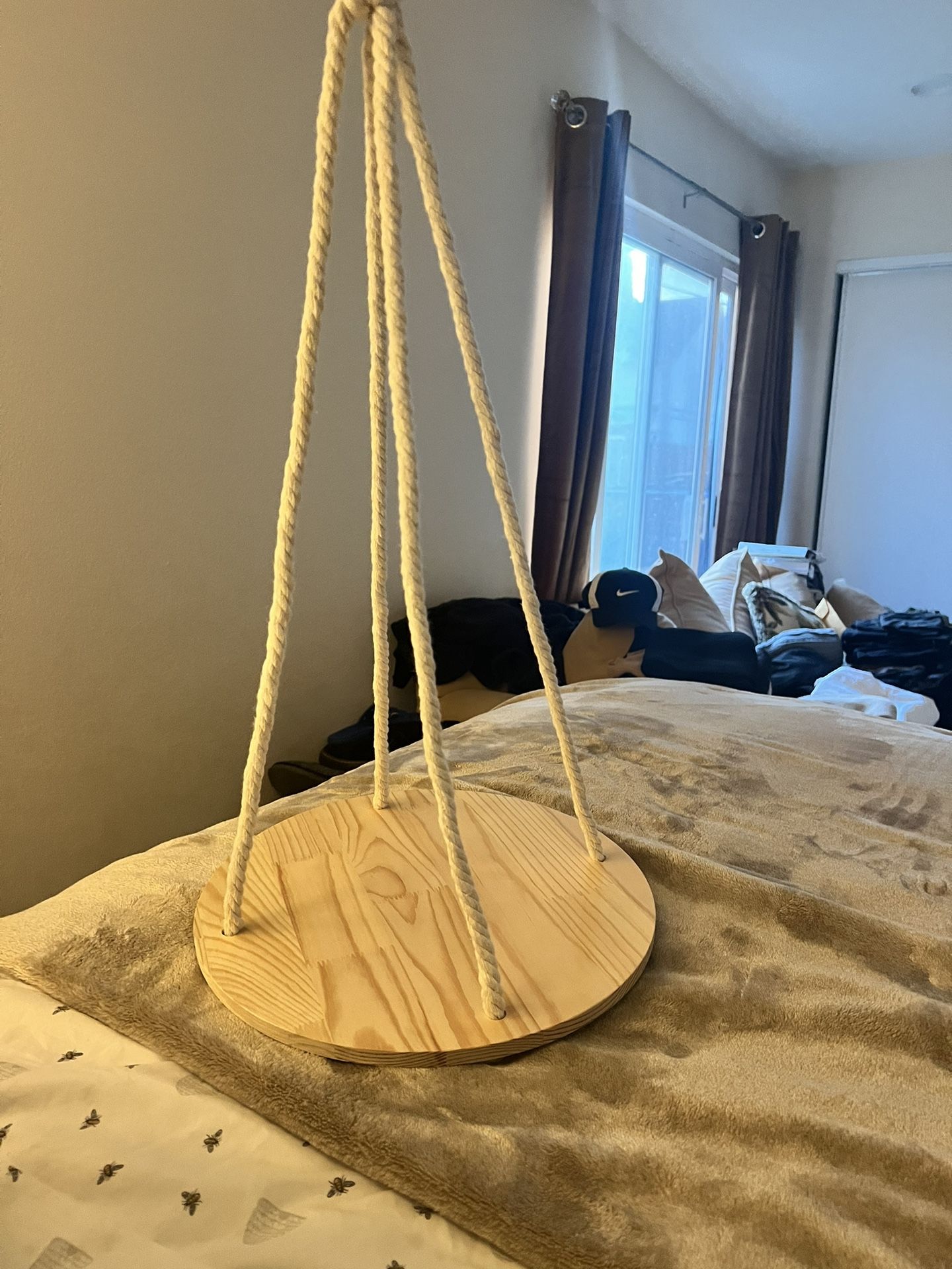 Hanging Wooden Plant Shelf