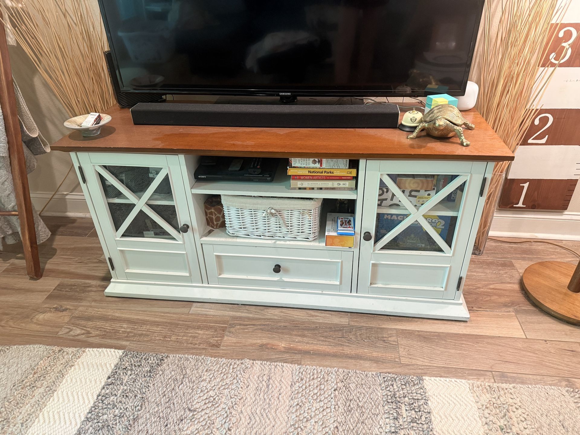 TV Stand- White And Wood