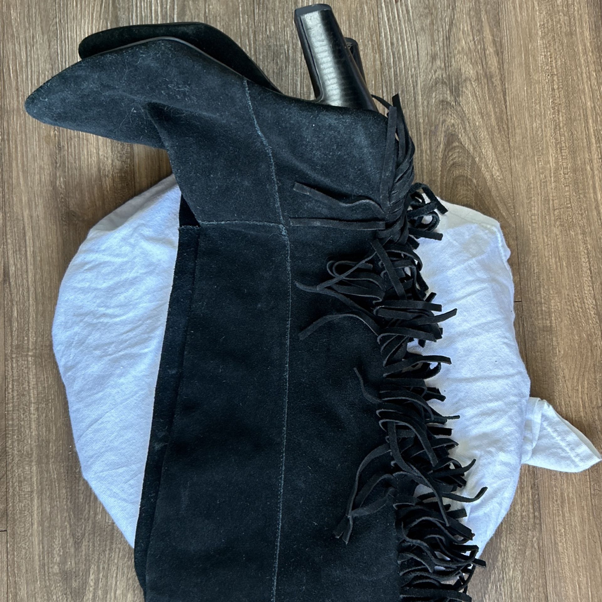 Suede Boots With Fringe Sz 6.5
