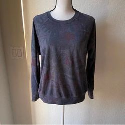 Sundry Tropical Leaf Print Sweatshirt Women's Size 2 (Medium)