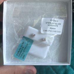 Sterling Silver Moissanite Earrings 0.44 CTW VVSD Color
