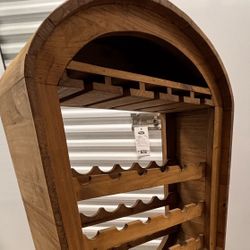 Wood Barrel Wine Rack $150