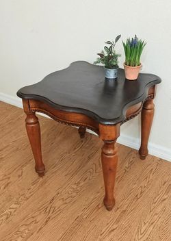 Brown Cherry Mahogany Sofa Couch Square End Side Table