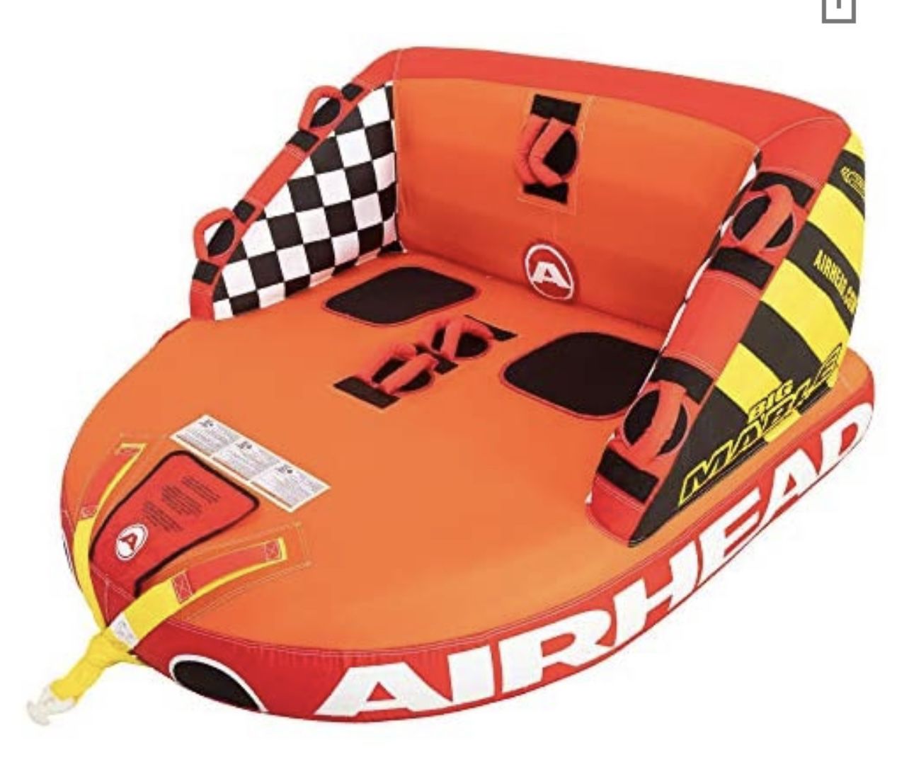Airhead Great Big Mable | 1-2 Rider Towable Tube for Boating, Orange, Red, Yellow