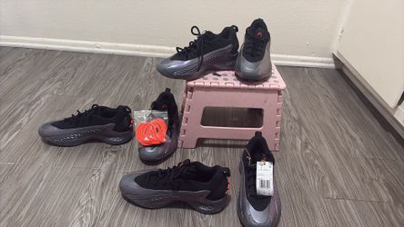Adidas Anthony Edwards 1 Low "Iron Metallic" grade school kids' basketball shoes.