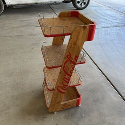 Coca Cola Wooden Display Rack 4 Shelves 