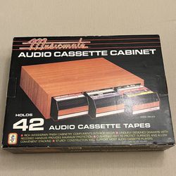 - NOS -Vintage Musicmate Audio Cassette Cabinet Holds 42 Cassettes - Brand New -