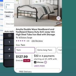 New Twin Metal Bed Frame Headboard Footboard. Antique style that is simple and elegant ✨️Make an offer ✨I paid $130 . 😞