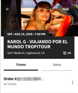 Karol G Concert Tickets (4 available)