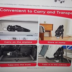 AMBLISS Transport Wheelchair For Adults Foldable