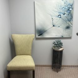 Chair.  Painting.  Table