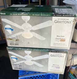 Hampton Bay The Grayton 42" White Ceiling Fan w/ Light Kit (New In Box)