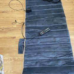 Comfier Massage Mat, Full Body Heating Massage Pad with Movable Shiatsu Neck Massage Pillow, 10 Vibrating Motors & 4 Heating Pad, Neck,Shoulder Back M