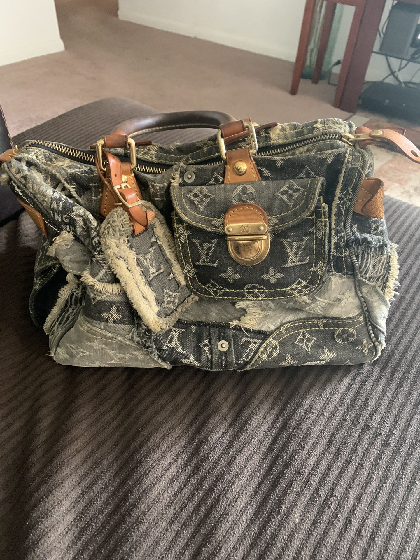 Louis Vuitton denim patchwork bag