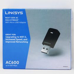 Linksys WUSB6100M Max-Stream AC600 Wireless WiFi Micro USB Adapter

