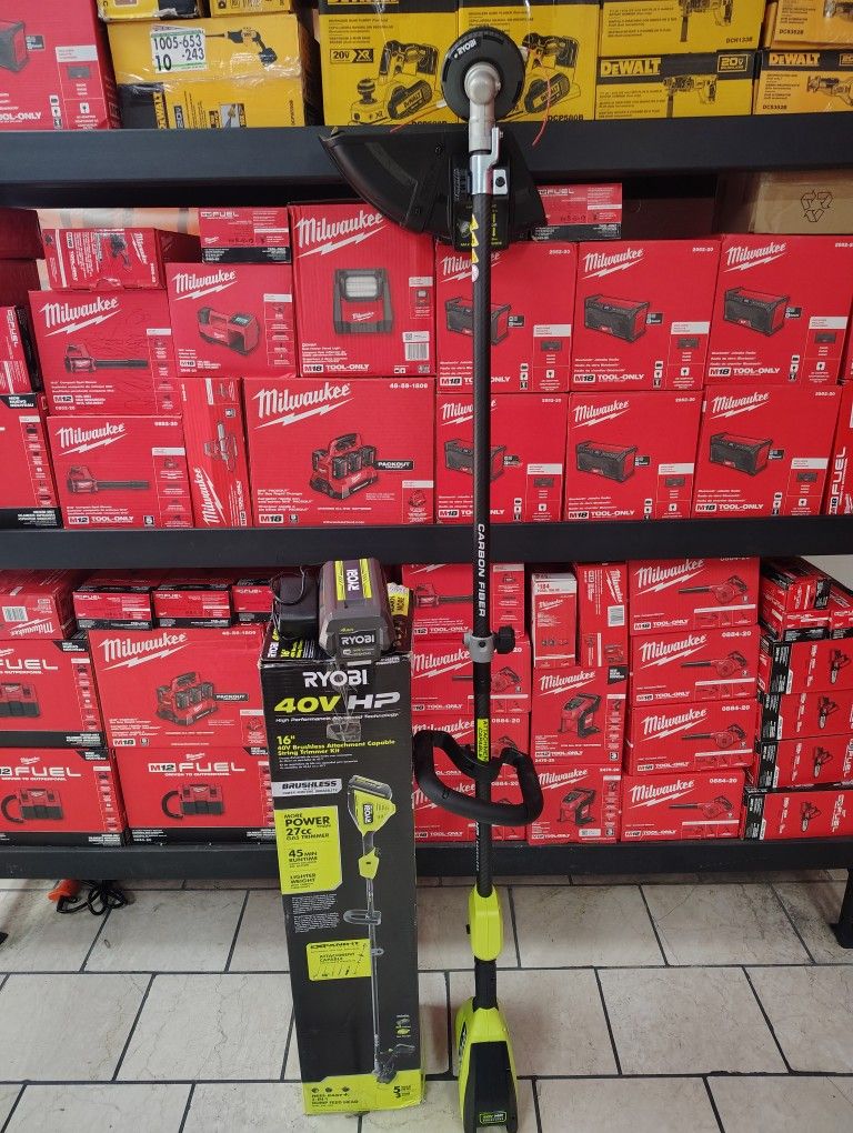 Ryobi 40v Weed Eater With 4.0ah Battery And Charger