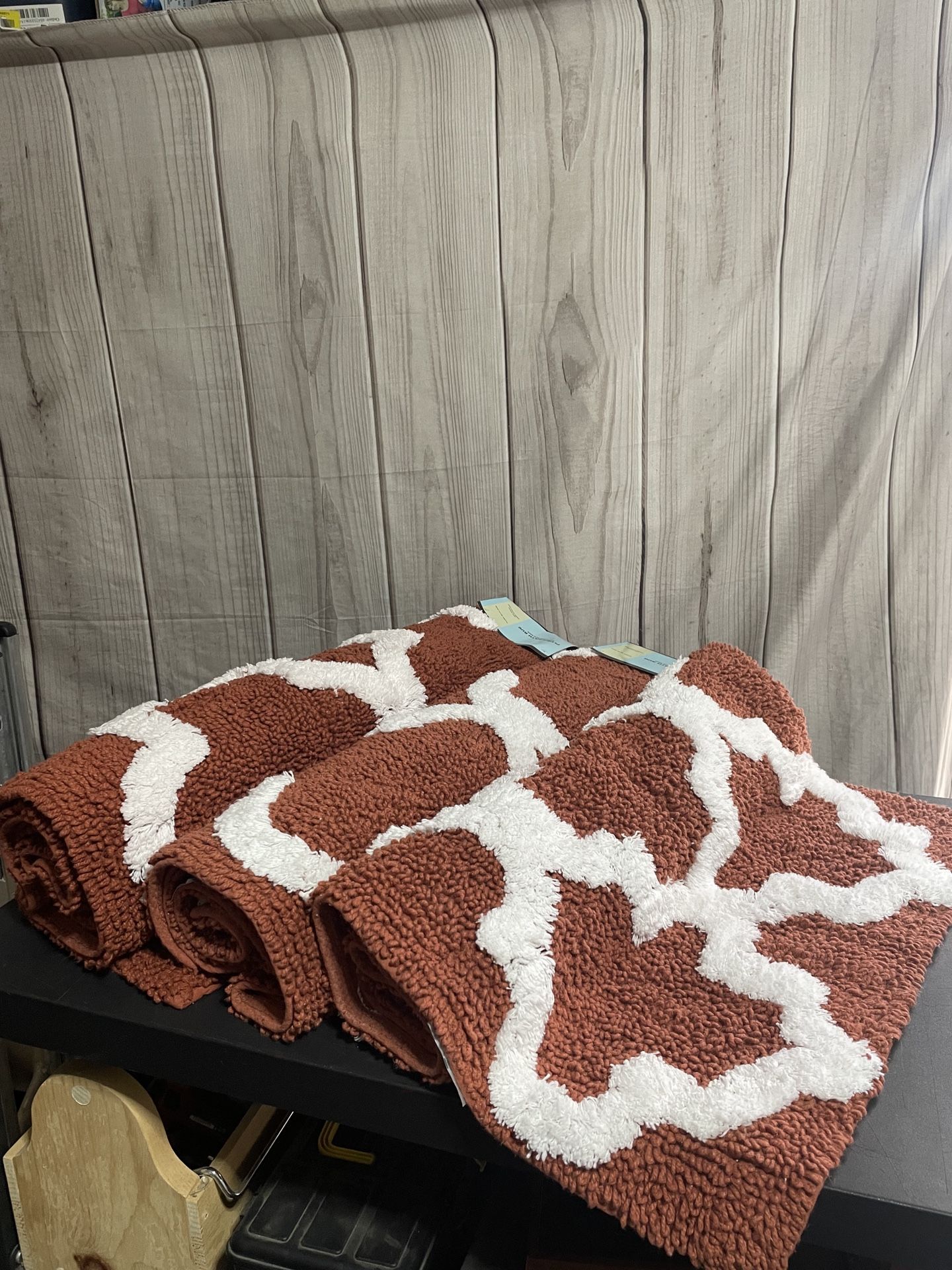 Lavish Home 3 Piece Bathroom Rug Set - 41x24.5 Inch and 34x21 Inch and 24x60-inch