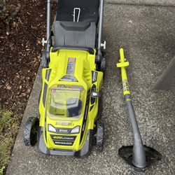 Ryobi Lawn Mower And Weed Whacker