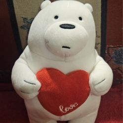 VALENTINES  DAY  MINISO LIFE "WE  BARE BEARS" WHITE PLUSH POLAR  BEAR TOY 