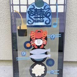 Zhang Xinying Fishermen's Wine Art Print Poster framed 29.5” x 17.5” 