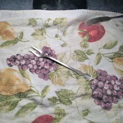 Silver plated pickle /cocktail fork