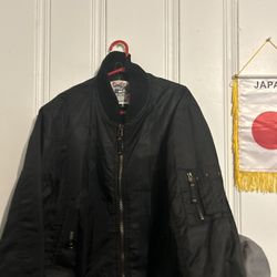 Black bomber jacket