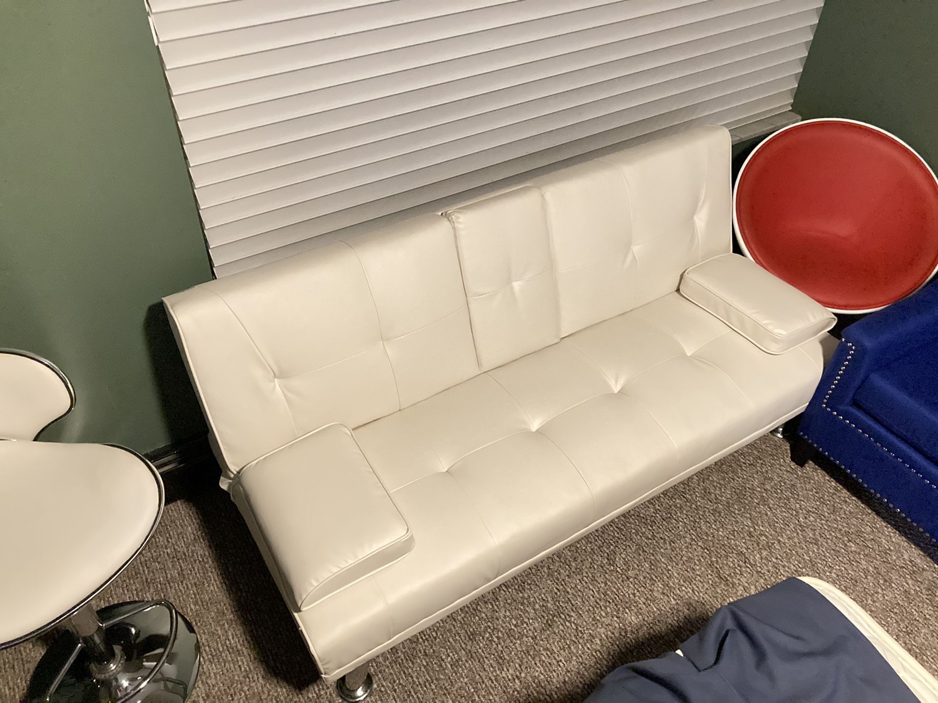 White Leather Futon