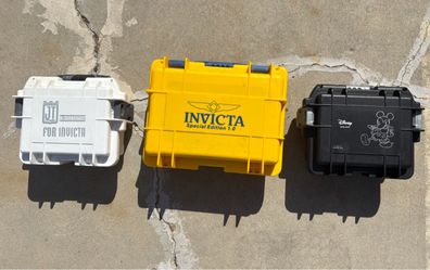 3 different Invicta watch cases