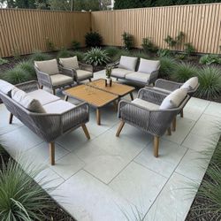 New inbox 8-person patio set with cushions (we finance and deliver)
