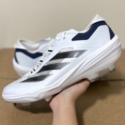 Adidas Adizero Impact TPU Baseball Cleats White Black Blue IH3461 Men's Size 8.5