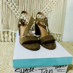 Heels - Paxten Fab - Taupe Faux Suede - Size 7