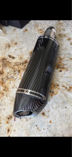 Lot of 2 BRAND NEW Carbon Fiber Motorcycle Slip-On Exhaust