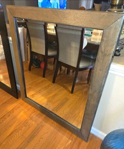 Selling these 2 mirrors brown 3 1/2 ft tall  3 ft wide $40, black smaller one is $35,3.3 inches tall width 32 1/ 2  inches,