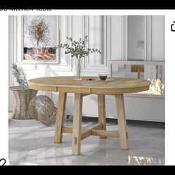 Natural Wood Dining Table 