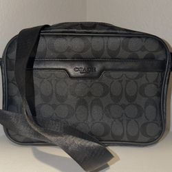 Coach Crossbody Bag Black Signature Canvas Shoulder Bag