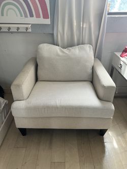 2 Cream White Sofa Chairs