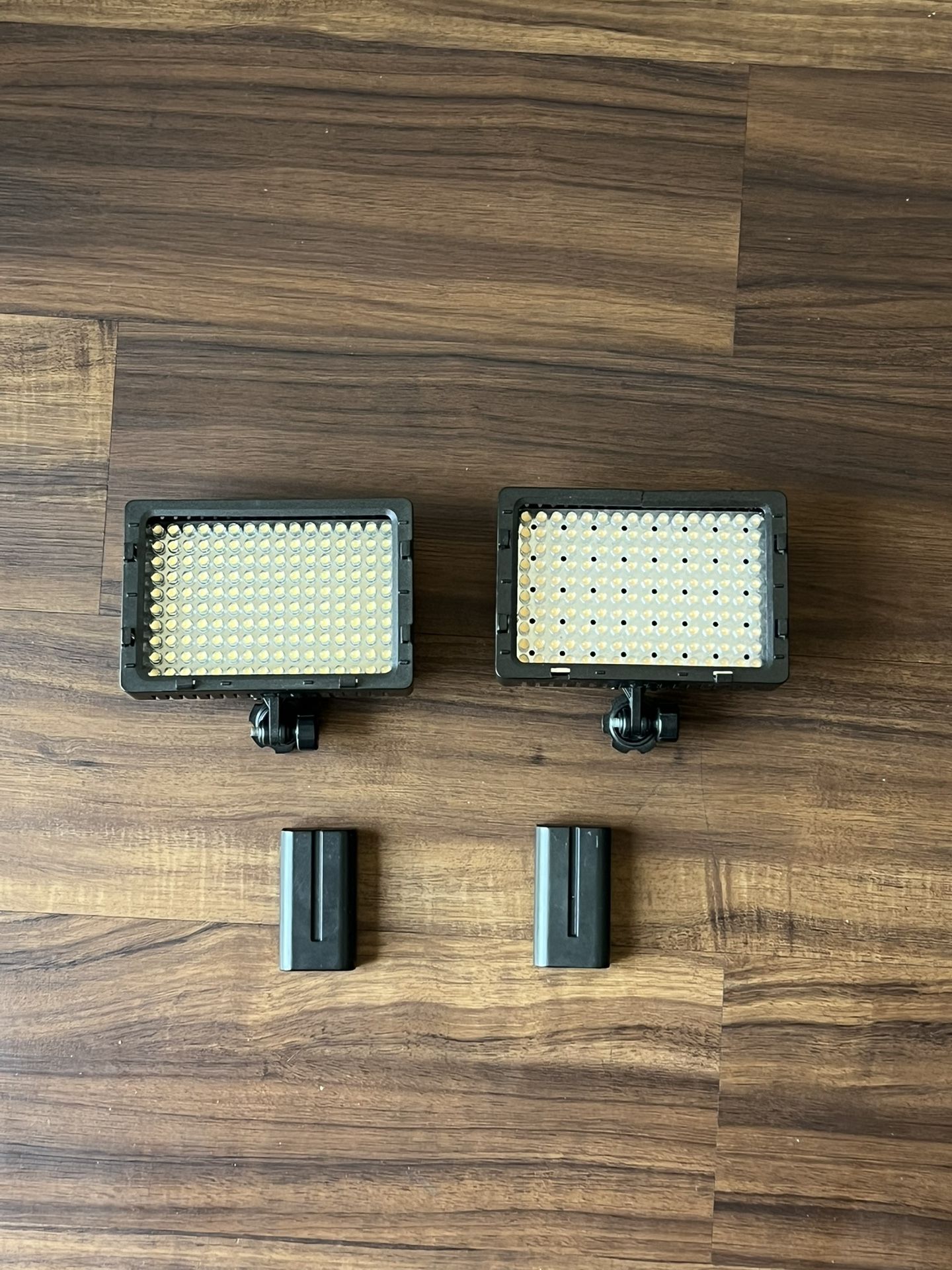 Neewer CN-160 LED Video Lights (x2) + NP-F Batteries