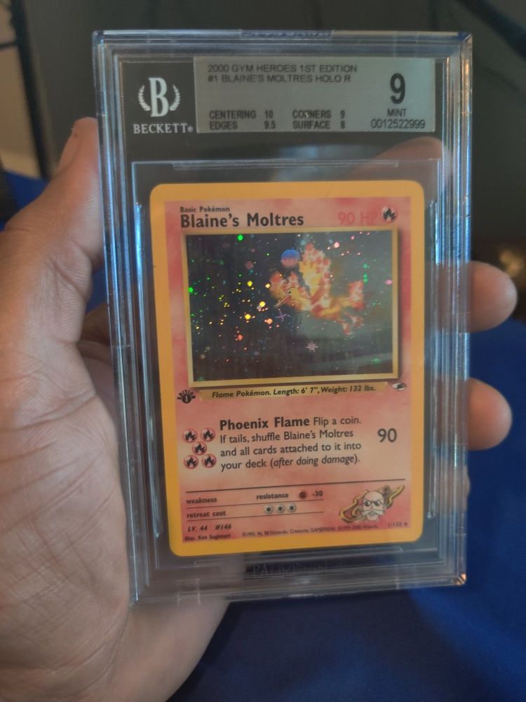 Blaine's moltres gym heroes bgs 9 vintage pokemon card