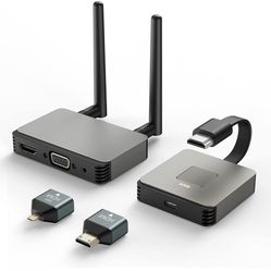 Wireless HDMI Transmitter and Receiver 4K, Wireless HDMI Extender, Wireless HDMI Adapter Plug & Play 2.4/5GHz Streaming Video/Audio from Laptop, PC to