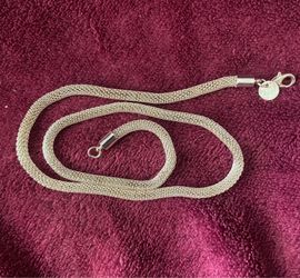 925 Sterling Silver Mesh Necklace 19” Long