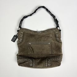 suede coach hobo handbag 