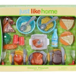 Brand New Kids Fake Food Playset Just Like Home Play Fun Dinner Set