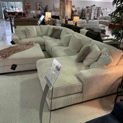 Ivory Beige Corduroy fabric sectional couch color options Only $39 Down Payment 👉 PLEASE ASK FOR JON GREEN WHEN YOU ARRIVE!