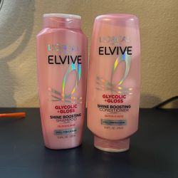 Loreal Elvive Glycolic Gloss Shine Boosting Shampoo And Conditioner Set 