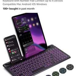 Brand New 7 Color Rechargeable Bluetooth Keyboard 