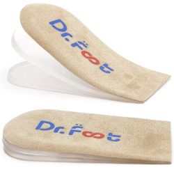 Dr.Foot Adjustable Orthopedic Heel Lift Inserts, Height Increase Insole, Beige 3 layers