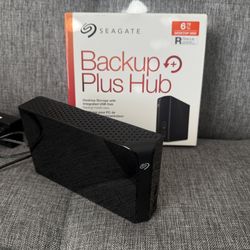 Used Seagate Backup Plus Hub 6TB Black External Hard Drive With Original Box